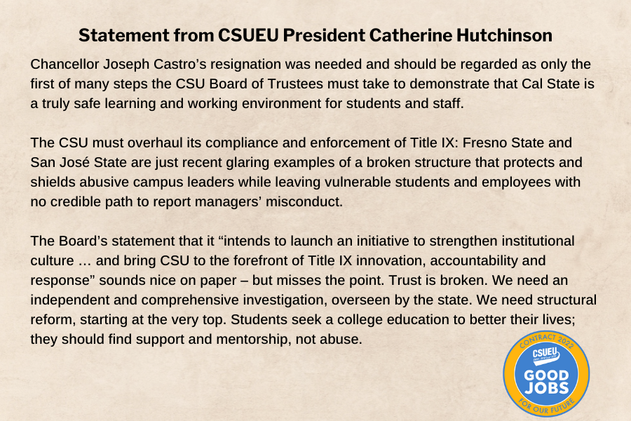 Statement from CSUEU President