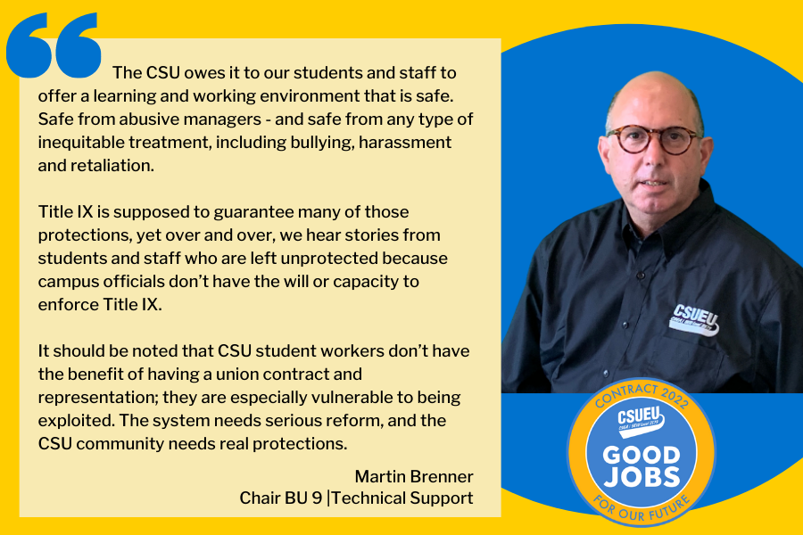 Martin Brenner advocates for a safe learning and working environment at CSU.