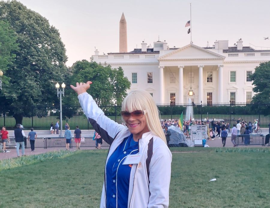 Monika Salazar in front of White House